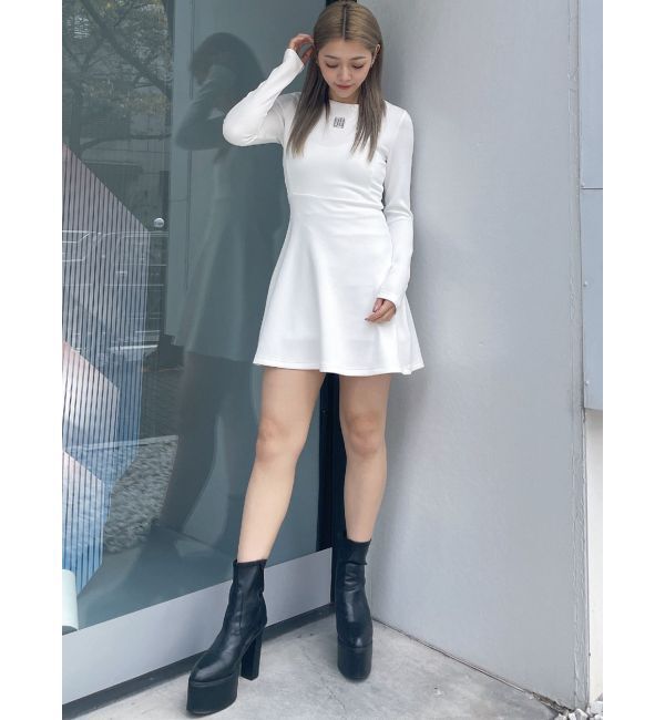 GYDA「GYGYプレートタイトスウェットフレアワンピース」|ワンピース|