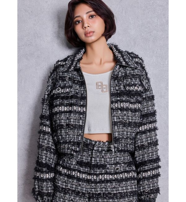 GYDA「Symmetry GYDAラメツイードジャケット」|その他|ブラック