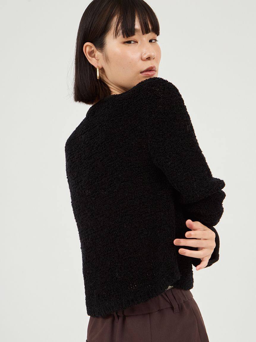 emmi atelier「ループヤーンコンパクトカーディガン」|カーディガン|