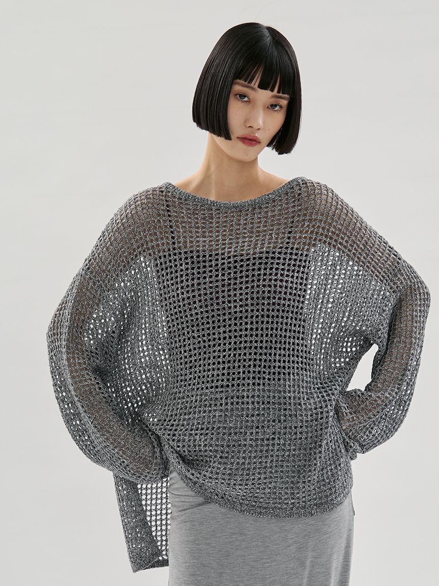 emmi atelier「メッシュニットプルオーバー」|ニット・セーター|