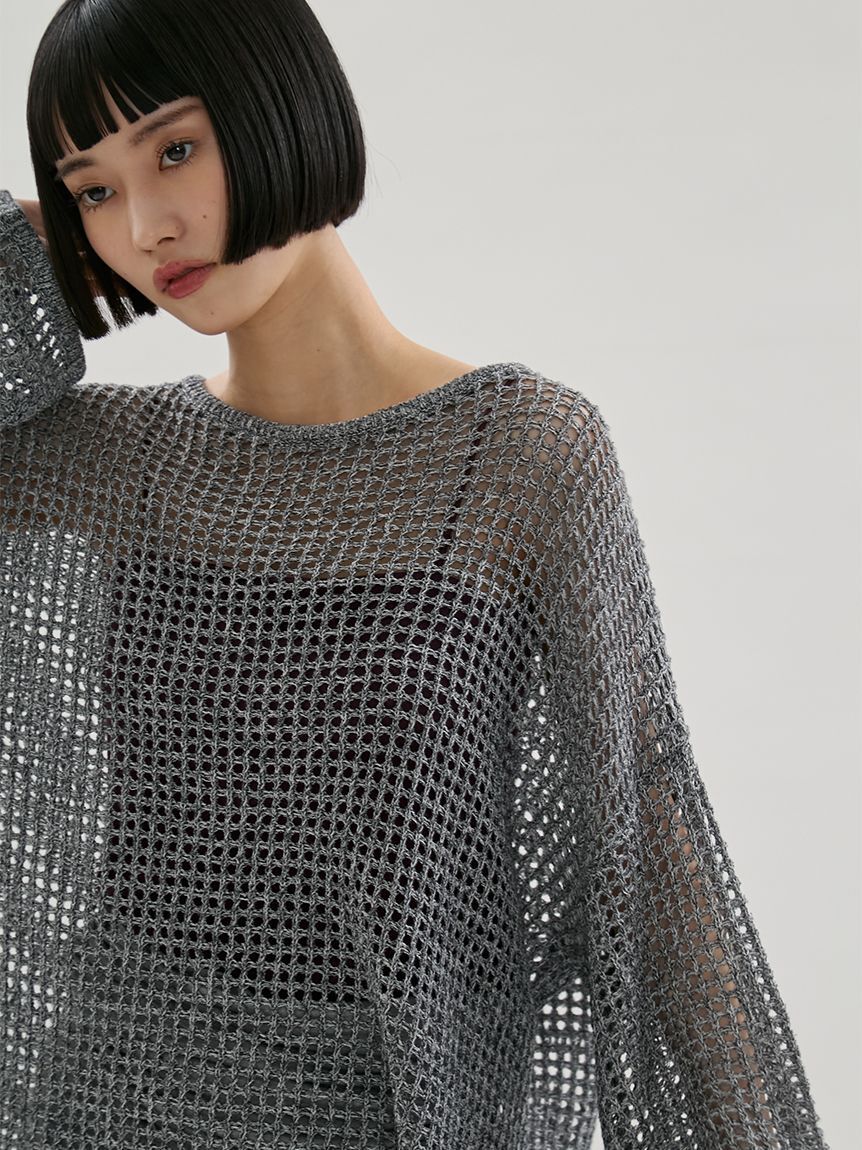 emmi atelier「メッシュニットプルオーバー」|ニット・セーター|