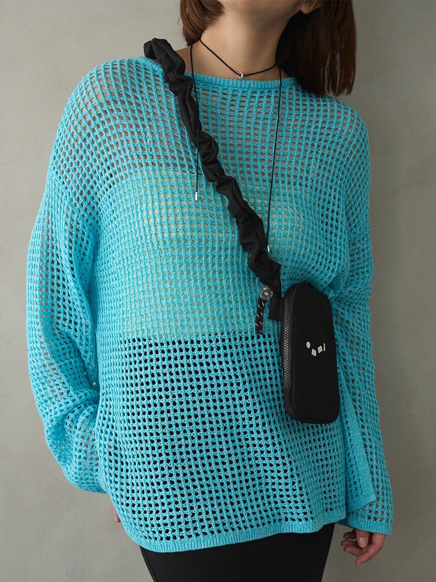 emmi atelier「メッシュニットプルオーバー」|ニット・セーター|BLU