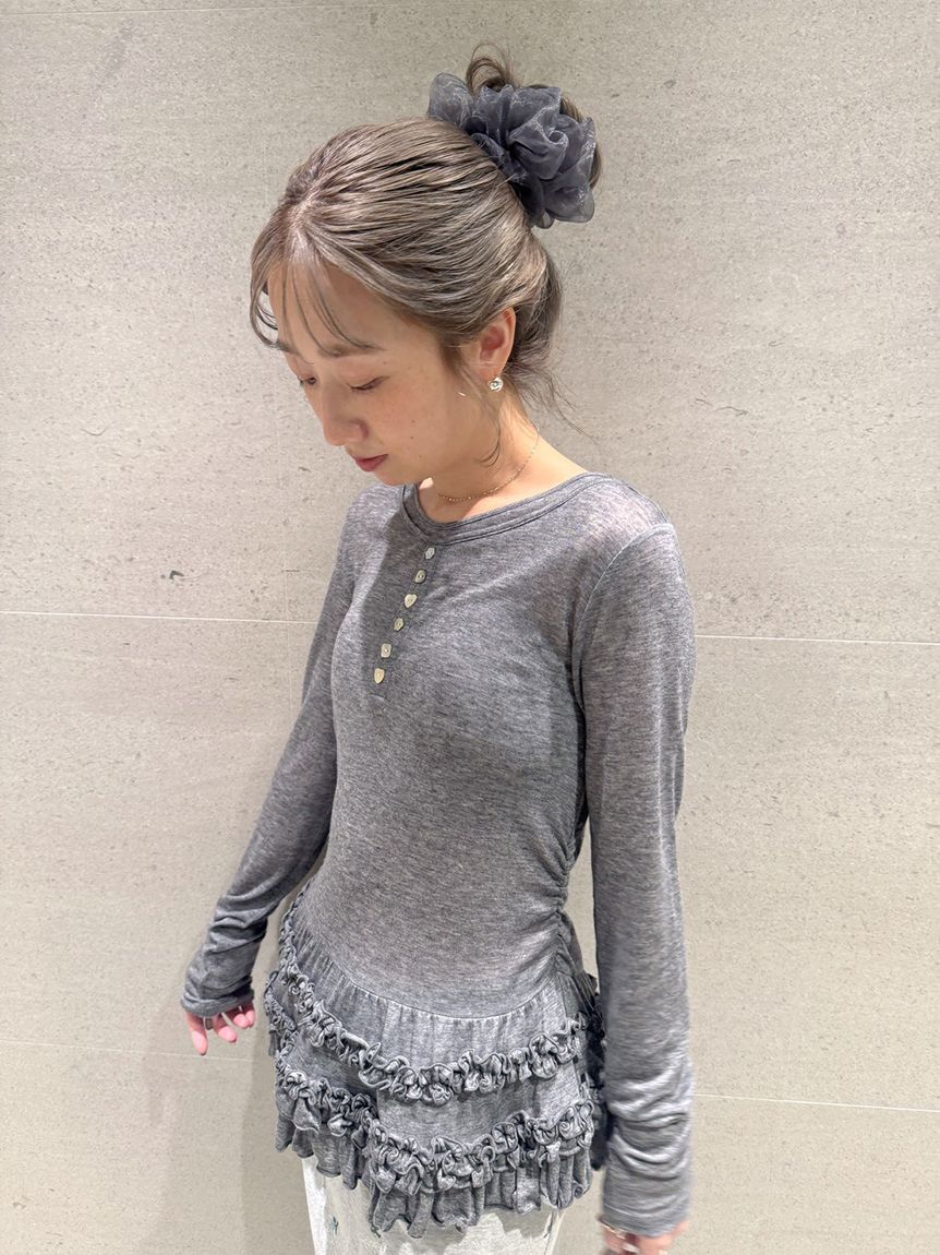 FURFUR「裾フリルジャージートップス」|Tシャツ・カットソー|