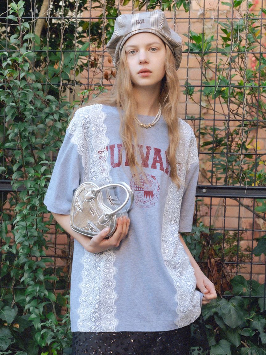 FURFUR「リメイクデザインレースTシャツ」|Tシャツ・カットソー|GRY