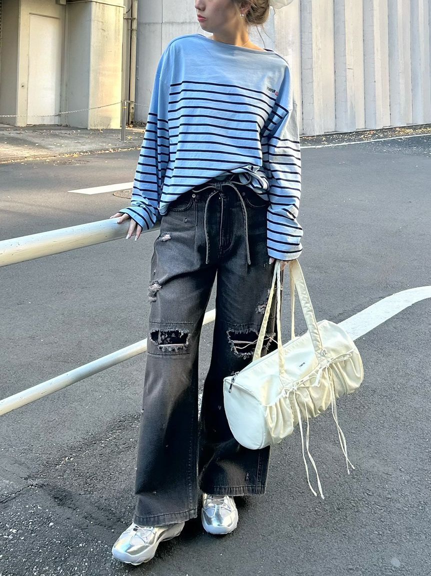 FURFUR「【WEB限定カラー】リボンドラムバッグ」|ショルダー・メッセンジャー|