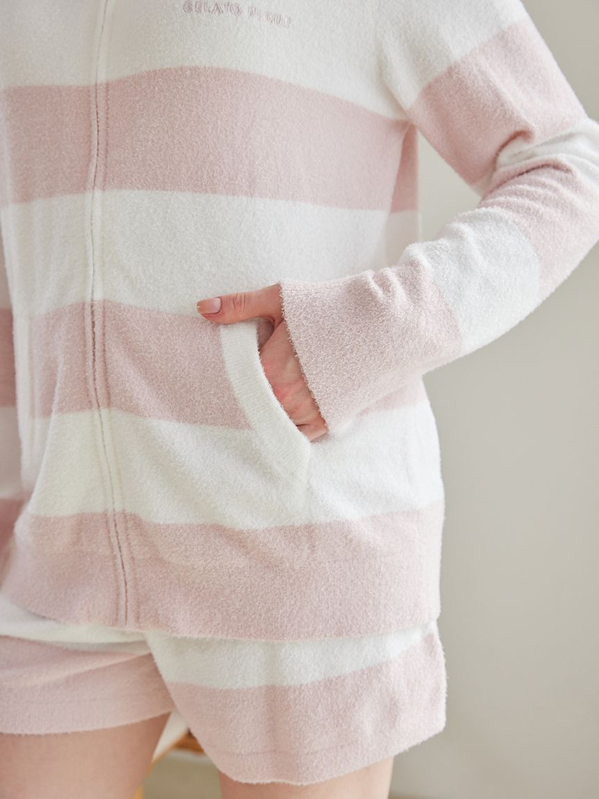 gelato pique「スムーズィー2ボーダーパーカ」|ルームウェア|