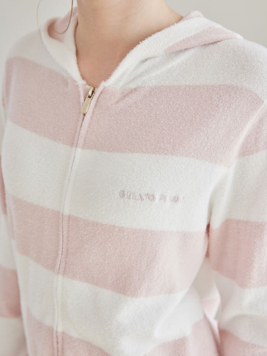 gelato pique「スムーズィー2ボーダーパーカ」|ルームウェア|