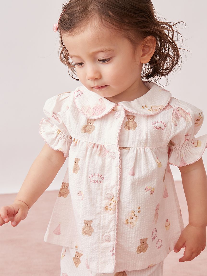 GELATO PIQUE KIDS & BABY「【BABY】パジャマパーティー柄シャーリングシャツ」|その他ベビーウェア|