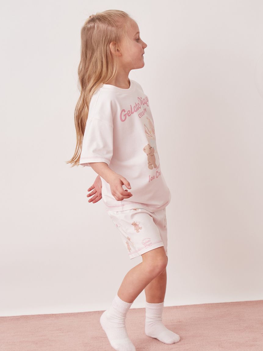 GELATO PIQUE KIDS & BABY「【KIDS】【接触冷感】アイスクリームベアワンポイントTシャツ」|ルームウェア|