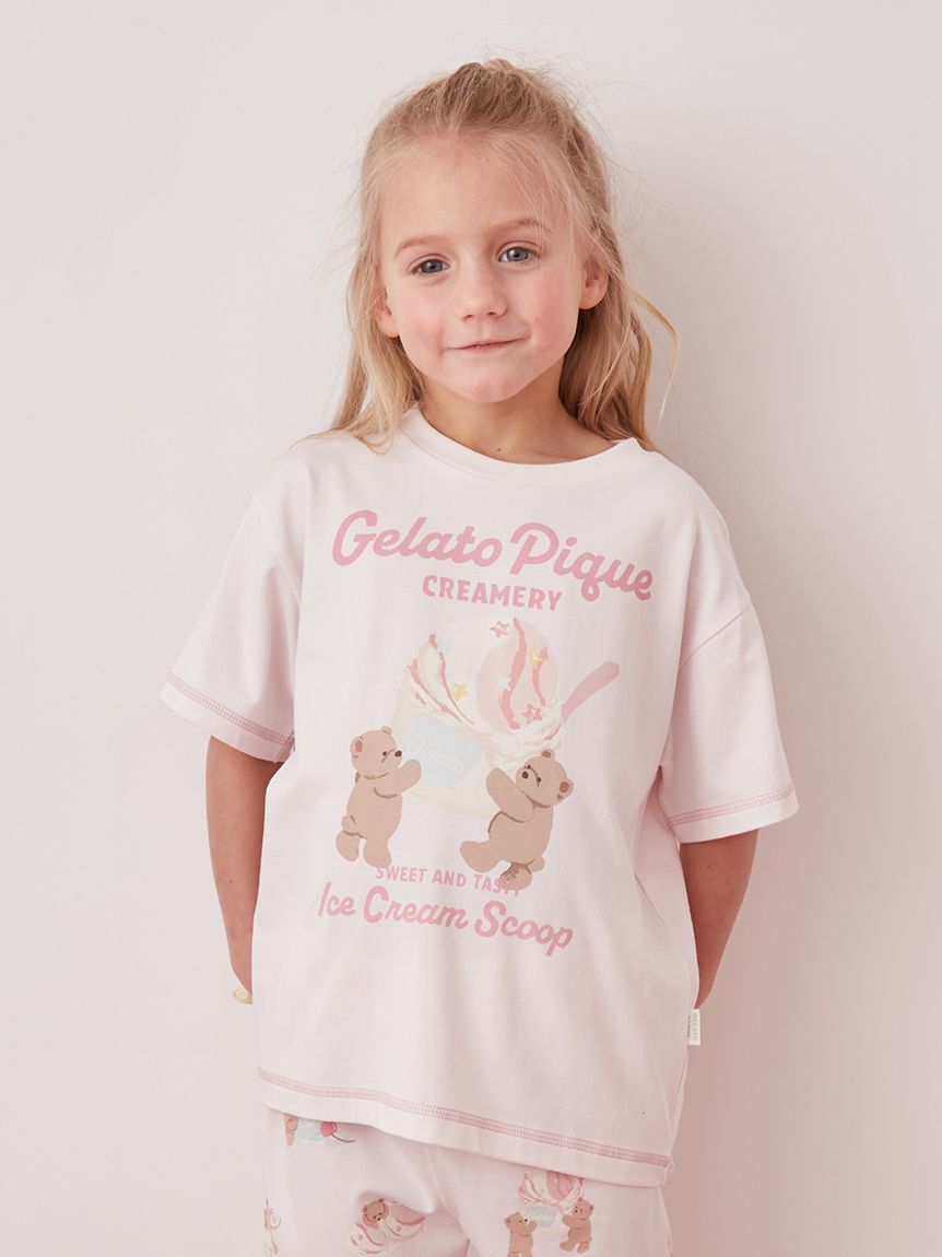 GELATO PIQUE KIDS & BABY「【KIDS】【接触冷感】アイスクリームベアワンポイントTシャツ」|ルームウェア|PNK