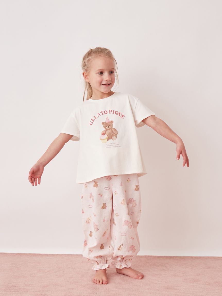 GELATO PIQUE KIDS & BABY「【KIDS】パジャマパーティーワンポイントフレアTシャツ」|ルームウェア|