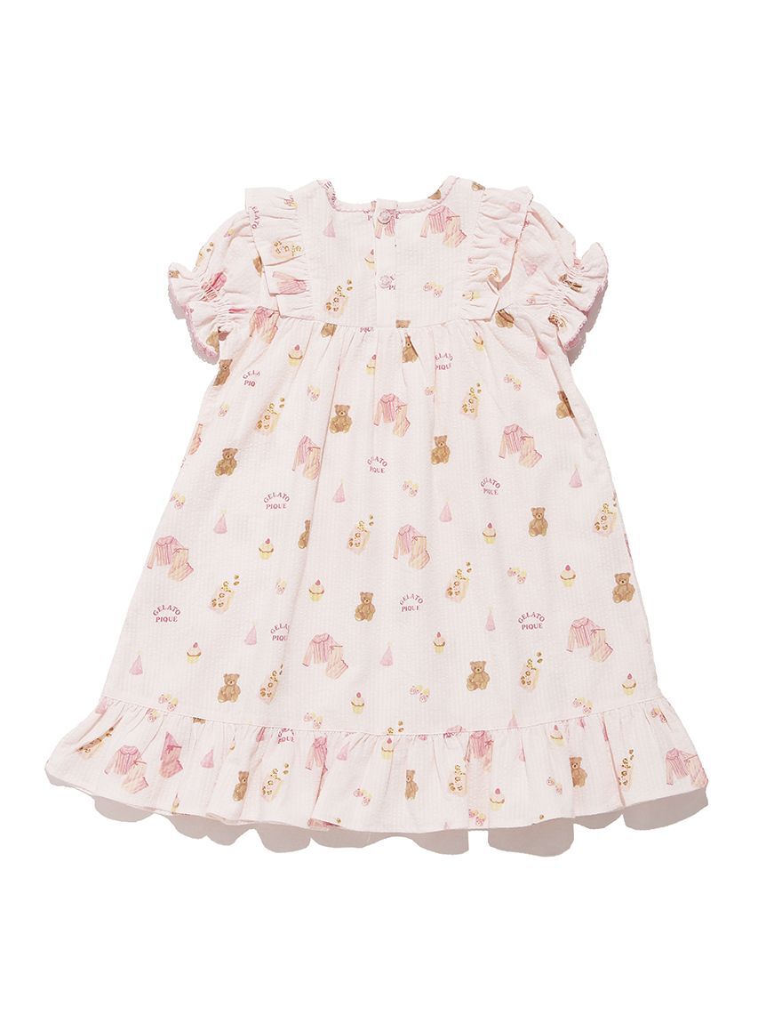 GELATO PIQUE KIDS & BABY「【KIDS】パジャマパーティー柄シャーリングワンピース」|ワンピース|