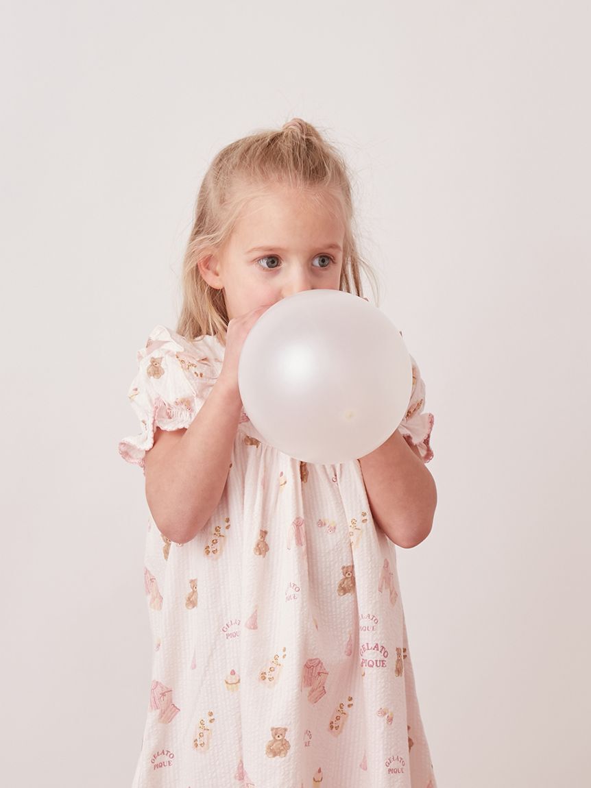 GELATO PIQUE KIDS & BABY「【KIDS】パジャマパーティー柄シャーリングワンピース」|ワンピース|
