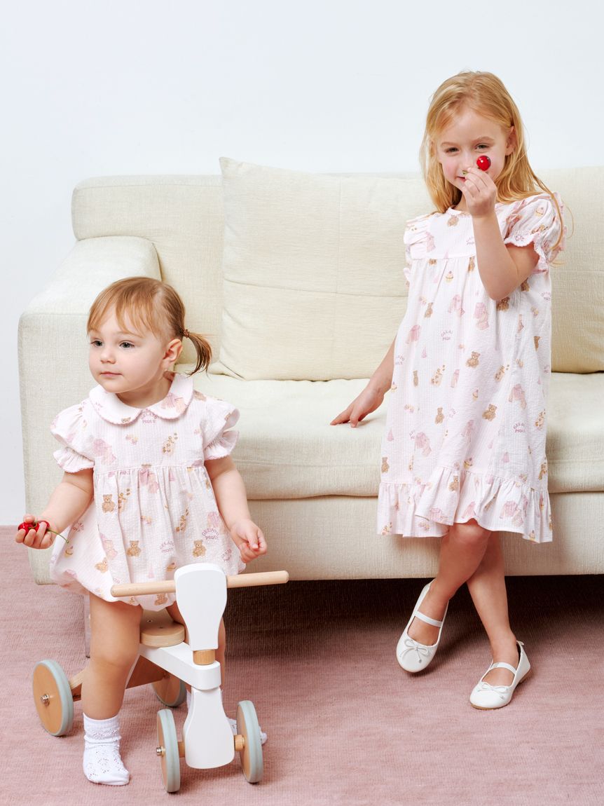 GELATO PIQUE KIDS & BABY「【KIDS】パジャマパーティー柄シャーリングワンピース」|ワンピース|