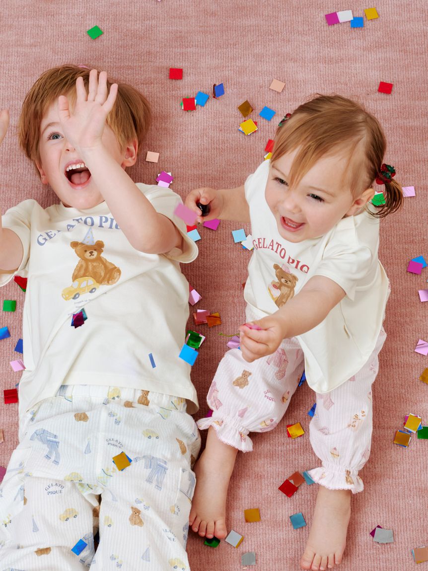 GELATO PIQUE KIDS & BABY「【KIDS】パジャマパーティー柄ロングパンツ」|ルームウェア|