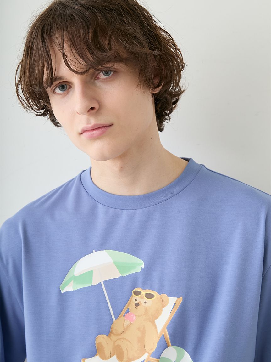 GELATO PIQUE HOMME「【HOMME】【接触冷感】サマーベアワンポイントTシャツ」|ルームウェア|
