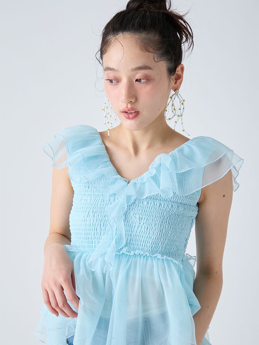 LILY BROWN「パピヨンチュールフリルトップス」|シャツ・ブラウス|