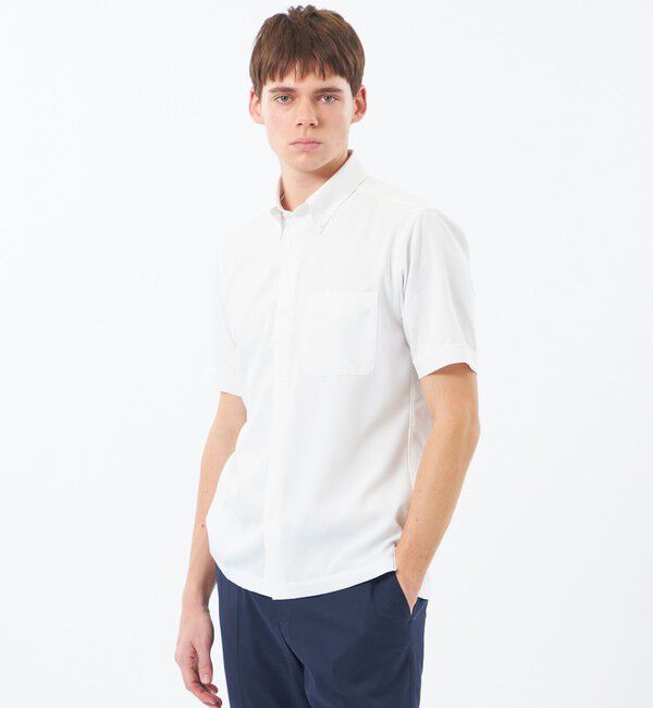 MACKINTOSH PHILOSOPHY「トロッター スクエアボタンダウン ナローサッカーストライプ」|シャツ・ブラウス|ホワイト