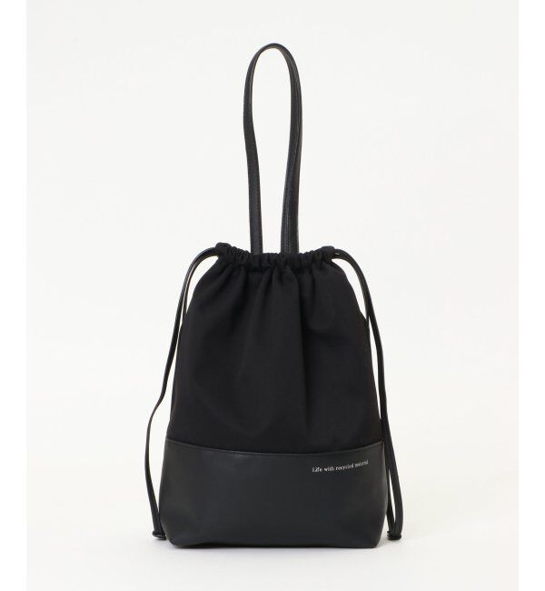 ikka「リサイクルP巾着バッグ」|その他|ブラック