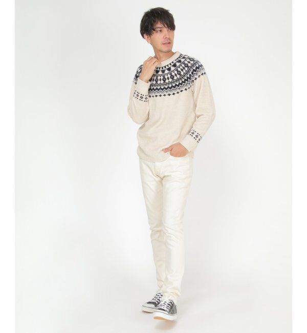 ikka「球心柄モールクルーニット」|ニット・セーター|