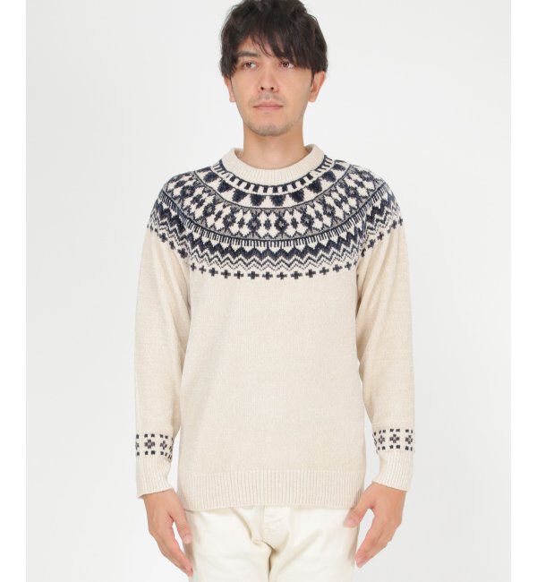 ikka「球心柄モールクルーニット」|ニット・セーター|