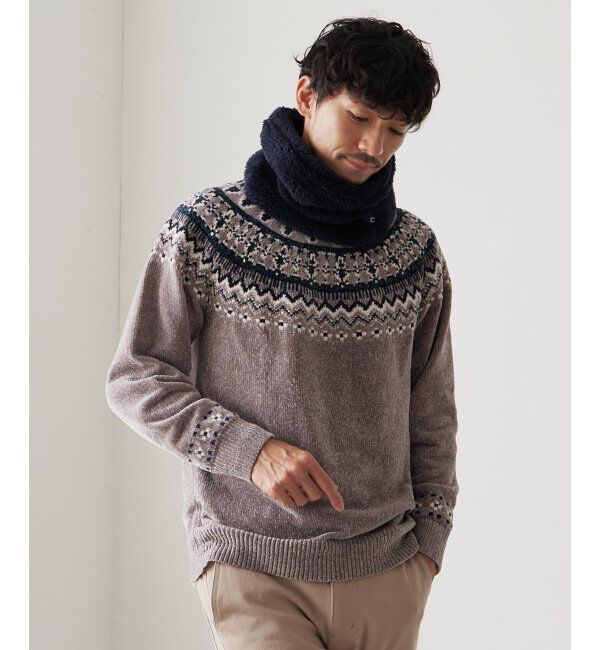 ikka「球心柄モールクルーニット」|ニット・セーター|