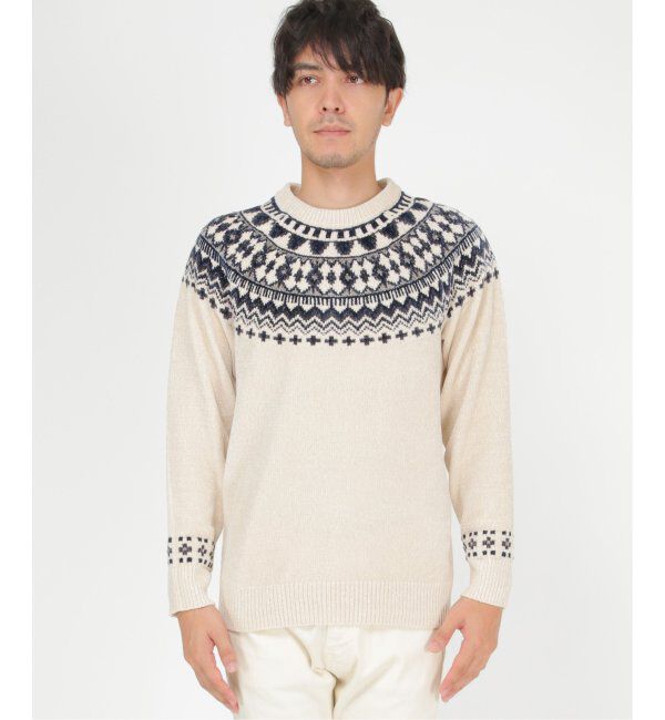 ikka「球心柄モールクルーニット」|ニット・セーター|