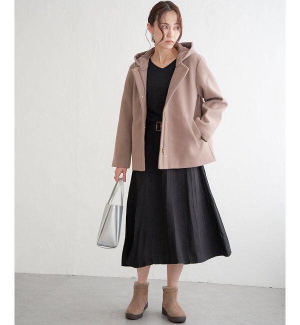 IKKA LOUNGE「フィット＆フレアニットプリーツワンピース」|その他|