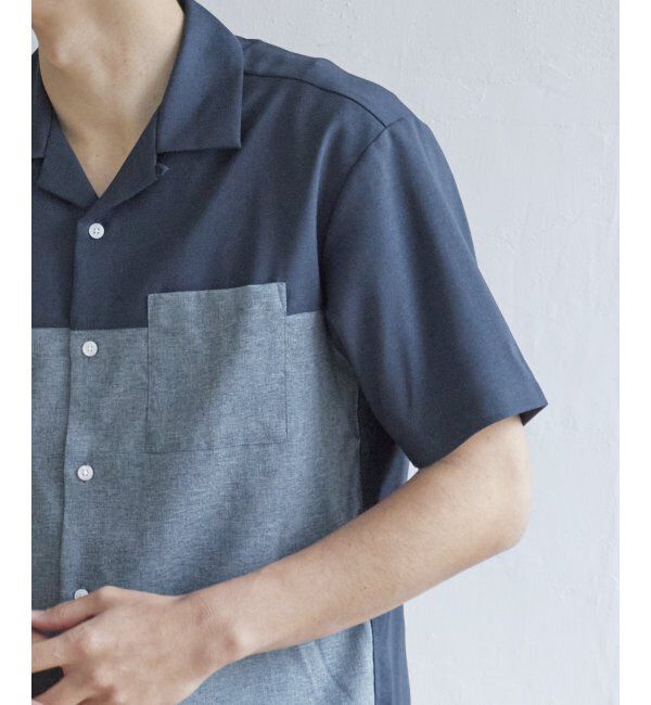ikka「バイカラーオープンカラーシャツ」|シャツ・ブラウス|