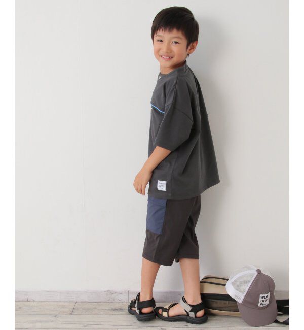 ikka kids「ルーイカラー胸パイピングTシャツ（120~160cm）」|Tシャツ・カットソー|