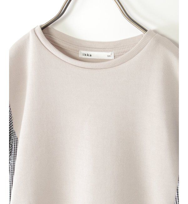 ikka kids「【親子おそろい】袖切り替えレイヤードプルオーバー（120~160cm）」|Tシャツ・カットソー|