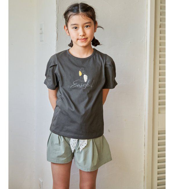 ikka kids「【親子コーデ】袖タック冷感プリントTシャツ（120~160cm）」|Tシャツ・カットソー|