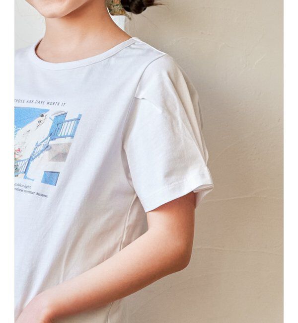 ikka kids「【親子コーデ】袖タック冷感プリントTシャツ（120~160cm）」|Tシャツ・カットソー|