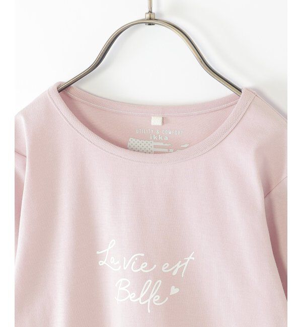 ikka kids「冷感肩ギンガム切り替えロゴT（120~160cm）」|Tシャツ・カットソー|