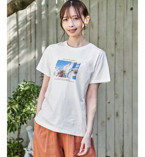 ikka「冷感ロゴフォトプリントTシャツ」|Tシャツ・カットソー|ホワイト