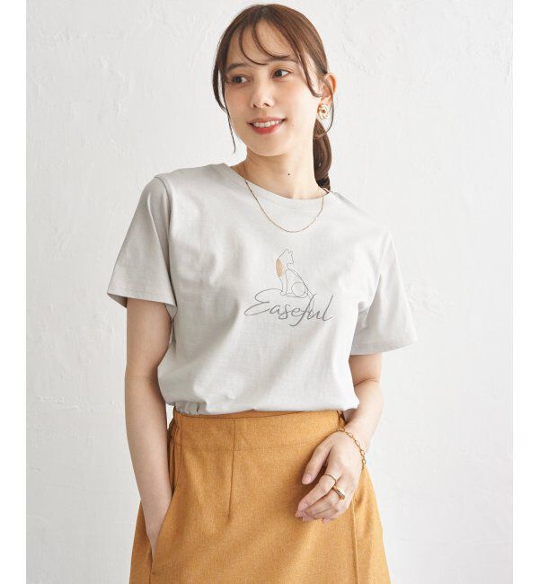 ikka「冷感ロゴフォトプリントTシャツ」|Tシャツ・カットソー|ライトグレー