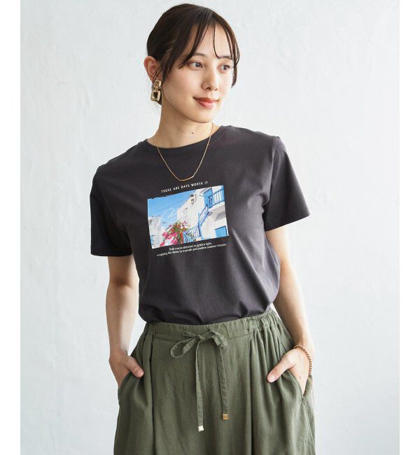 ikka「冷感ロゴフォトプリントTシャツ」|Tシャツ・カットソー|