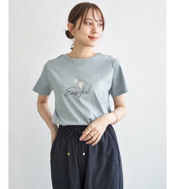 ikka「冷感ロゴフォトプリントTシャツ」|Tシャツ・カットソー|ミントグリーン