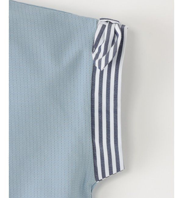 ikka kids「【セットアップ対応】冷感メッシュ袖リボンゆるプルオーバー（120~160cm）」|Tシャツ・カットソー|