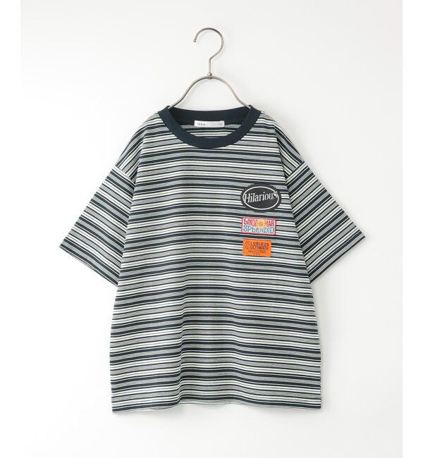 ikka kids「【親子コーデ】【冷感/遮熱】 3ワッペンボーダーTシャツ (120cm~160cm)」|Tシャツ・カットソー|
