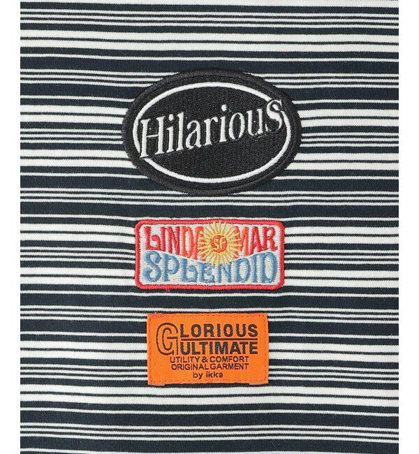 ikka kids「【親子コーデ】【冷感/遮熱】 3ワッペンボーダーTシャツ (120cm~160cm)」|Tシャツ・カットソー|