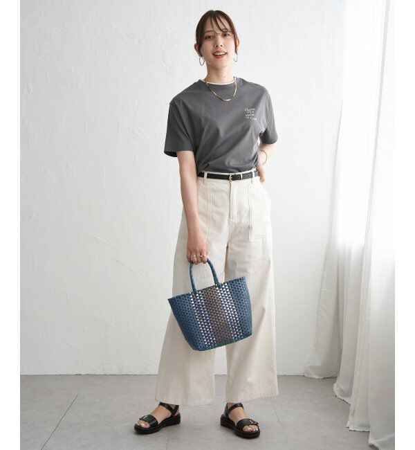 ikka「【接触冷感】裾レイヤードプリントTシャツ」|その他|