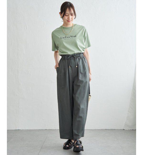 ikka「【接触冷感】裾レイヤードプリントTシャツ」|その他|