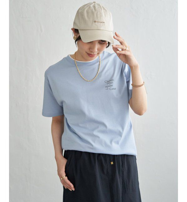 ikka「【接触冷感】裾レイヤードプリントTシャツ」|その他|