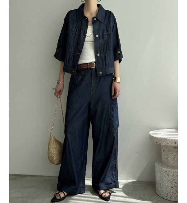 Lbc with Life「リネン／デニム ワークシャツジャケット」|ブルゾン・スタジャン|