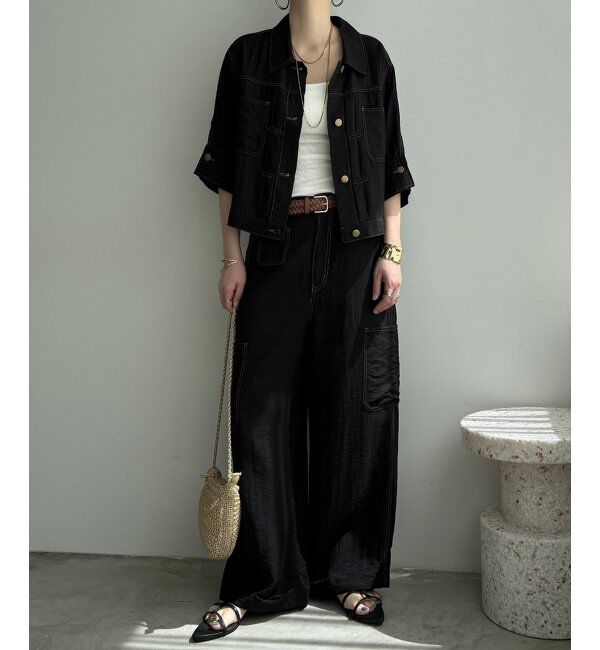 Lbc with Life「リネン／デニム ワークシャツジャケット」|ブルゾン・スタジャン|