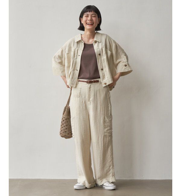 Lbc with Life「リネン／デニム ワークシャツジャケット」|ブルゾン・スタジャン|