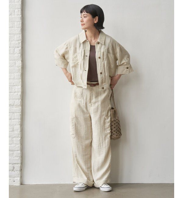 Lbc with Life「リネン／デニム ワークシャツジャケット」|ブルゾン・スタジャン|