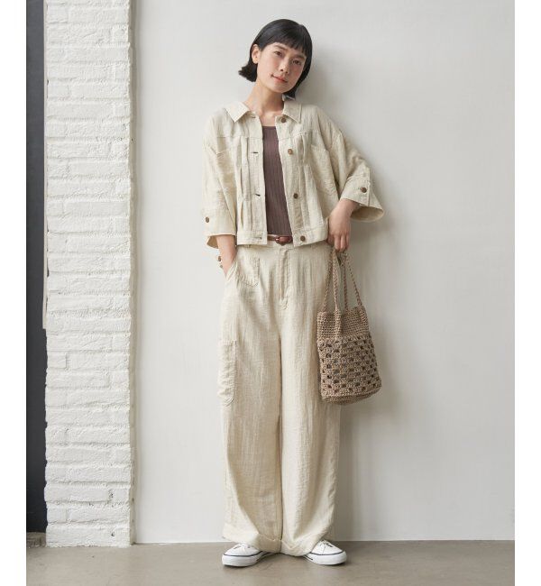 Lbc with Life「リネン／デニム ワークシャツジャケット」|ブルゾン・スタジャン|