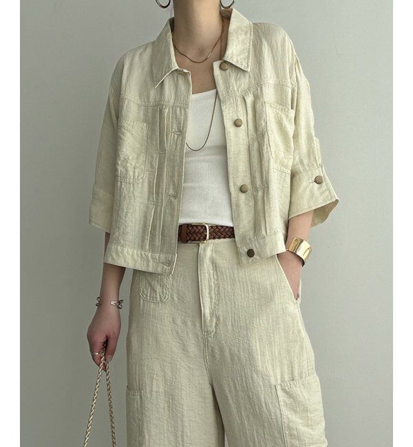 Lbc with Life「リネン／デニム ワークシャツジャケット」|ブルゾン・スタジャン|